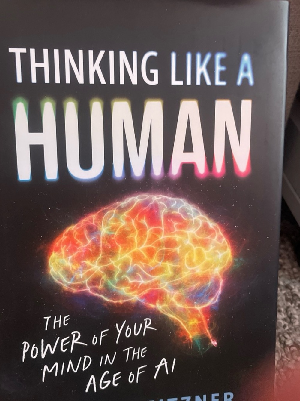 Thinking Like a Human - Black Multicolor Brain Poster